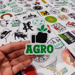 Cartela Adesivos Tereré Para Garrafa Térmica Agro 80 Un